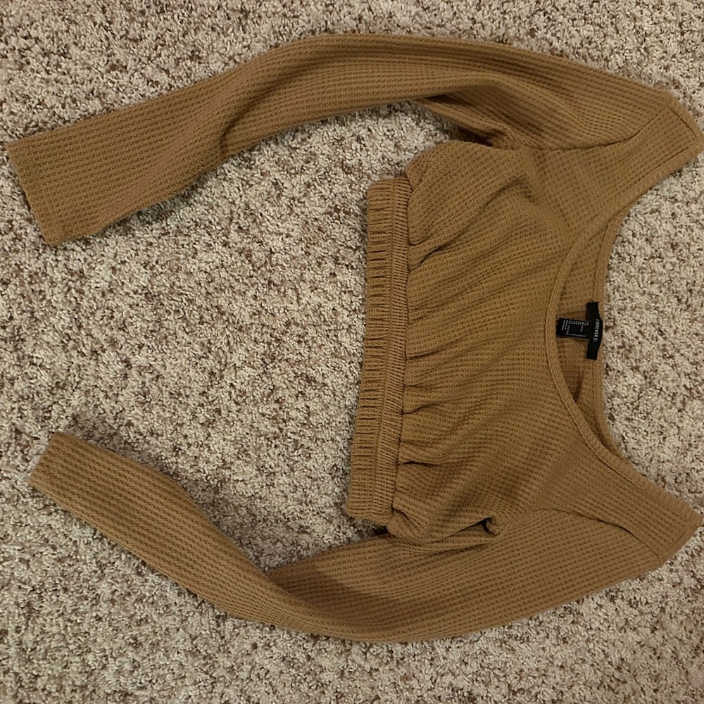 Forever 21 Tan Textured Knit Top
